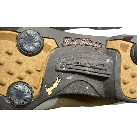 Lady Fairway Woman"s Size 9 Tan/White Leather Golf Shoes‎ - Picture 12 of 13